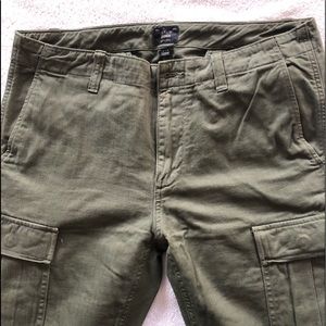 J.Crew cargo pants, cotton, army green.